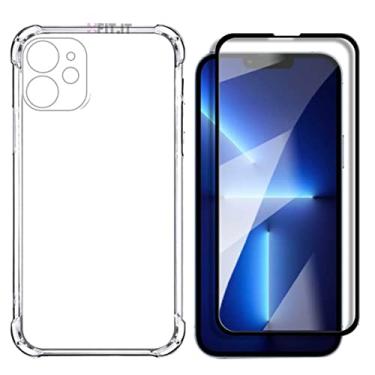 Imagem de Kit Capinha Capa Anti Quedas Compatível com iPhone 14 + Película de Vidro 3D Temperado (iPhone 14 Pro)