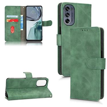 Imagem de HONGYAN Capa de telefone Para Motorola Moto G62 Selp Feel Flip Leather Case de telefone Capa protetora