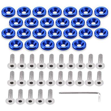 Imagem de STETION Kit de fixador para máquina de lavar para-choque de 25 peças 6061 T6 Grau M6x20 mm CNC com acabamento de arruelaSTETION Blue azul SH-01817 SH19-0222
