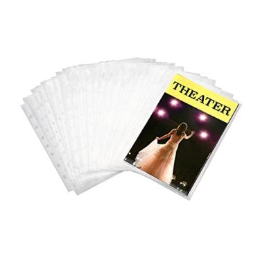 Imagem de Broadway Play Program and Theater Playbill Binder com 30 protetores de lençol personalizados – Couro PU – Serve para Playbills de meados dos anos 1980 a moderno, 5.8 X 8.75 Program Protectors (25 Pack)