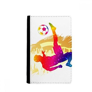 Imagem de Carteira Cheered Football Player Bicycle Kick Passport Holder Notecase Burse Capa Carteira Carteira Cartão, Multicolor