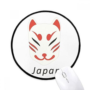 Imagem de Tapete de mouse tradicional japonês cabeça de raposa local desktop escritório tapete redondo para computador