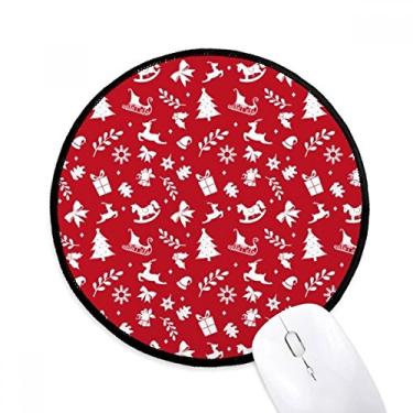 Imagem de DIYthinker Mas, floco de neve, alce, presente, trenó, chapéu, mouse pad, mesa, escritório, tapete redondo para computador
