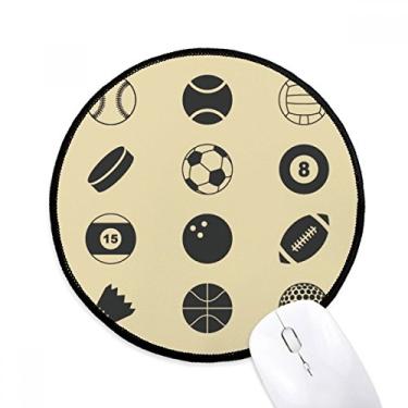 Imagem de DIYthinker Ball Class Sport Simple Geometry Pattern Mouse Pad Desktop Office Tapete Redondo para Computador