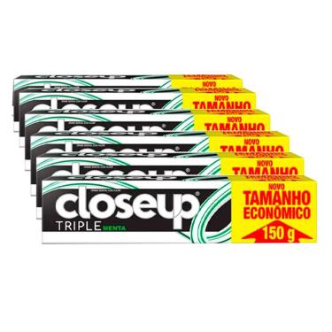 Imagem de Kit Creme Dental Close Up Triple Menta 150g 6 Unidades