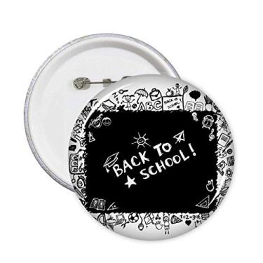 Imagem de Quadro-negro Graffiti Estilo Escolar Alfinetes Emblema Botão Decoração Acessório 5 peças