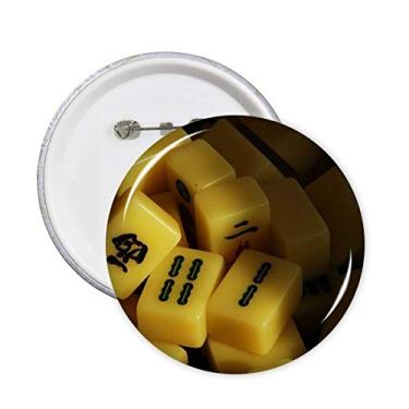 Imagem de Mahjong Foto de jogos de azar alfinetes redondos crachá botão decoração acessório 5 peças