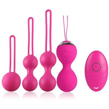 Imagem de Vibrador Ovo 5 Peças Apertar Exercício Kegel 10 Velocidade de Vibração Silicone Estimulador Ponto G Feminino Zatla