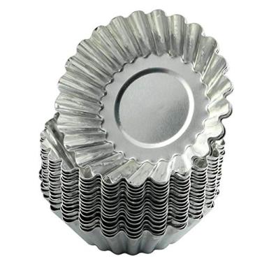 Imagem de Tegg Egg Tart Mould 20PCS Aluminium Egg Tart Cupcake Cake Cookie Lined Mould Baking Tools