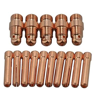 Imagem de RIVERWELD TIG Stubby Collet Body 17CB20 10N25S (1/8" e 3,2 mm) Para PTA DB SR WP 17 18 26 TIG Tocha de solda 15pcs