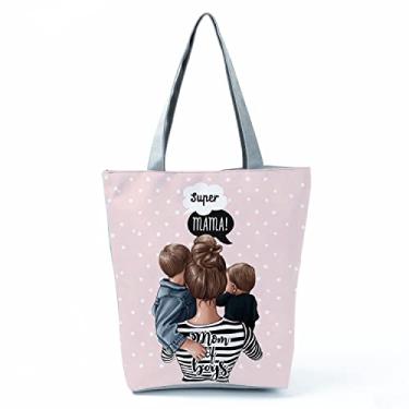 Imagem de Bolsas femininas afro douradas impressas bolsa de ombro moda bonita bolsa de compras ecológica portátil bolsa de praia de alta capacidade, Hl3015