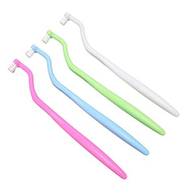 Imagem de 4 pe?as escova de limpeza de aparelho ortod?ntico,Escova interdental ortod?ntica, escova interdental profissional para remo??o de manchas de cabe?a macia para crian?as e adultos para limpeza de
