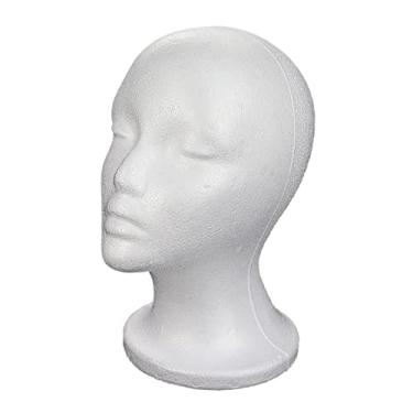 Imagem de Kokiya Cabeça de de Espuma Suporte de Suporte Branco para Lenços de Joias Casa Chapéus de Salão Exibindo, Branco, Altura 27cm