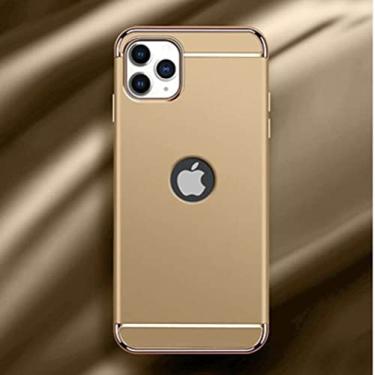 Imagem de Capa de telefone chapeada 3 em 1 para iPhone 12 11 Pro Max Capa traseira à prova de choquePara iPhone 5 5s se 6 6s 7 8 Plus X Xr Xs Max Case, Gold, para iPhone 13