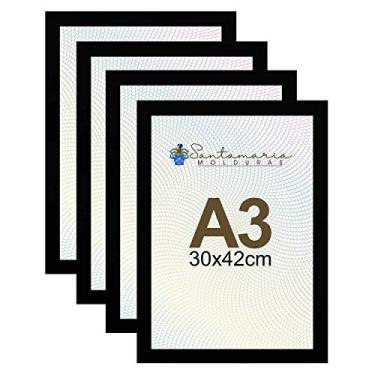 Imagem de Kit 4 Porta Retrato Molduras A3 30x42 Preto