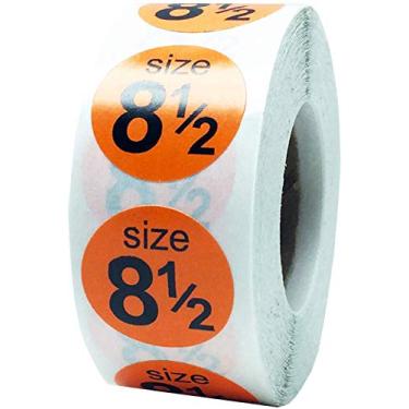 Imagem de Adesivos de tamanho de sapato de 1,9 cm, Orange Size 8 1/2, 3/4" Circle
