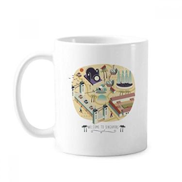 Imagem de Caneca clássica Welcome to Singapore Landmarks de cerâmica branca presente com alças 350 ml