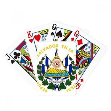Imagem de DIYthinker San Salvador El Salvador Emblema Nacional de Cartas de Poker Presente de Tabuleiro