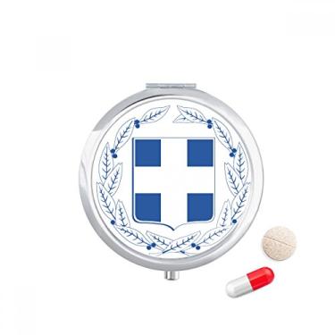 Imagem de Porta-comprimidos com emblema nacional da Grécia Europa com compartimento para armazenamento de medicamentos