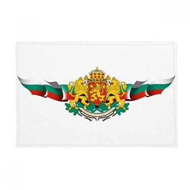 Imagem de DIYthinker Tapete com emblema nacional da bandeira da Bulgária Tapete antiderrapante para porta de banheiro
