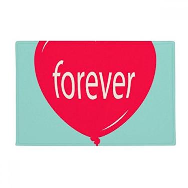 Imagem de DIYthinker Tapete antiderrapante para porta de banheiro Forever Red Green Heart Day