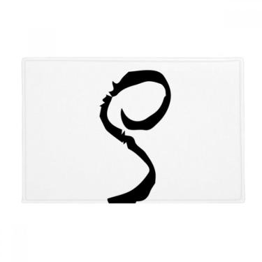 Imagem de DIYthinker Tapete de chão com alfabeto grego Rho preto antiderrapante para porta de banheiro