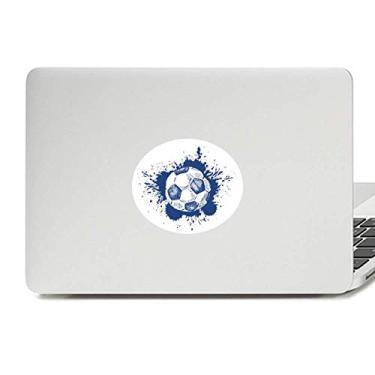 Imagem de Adesivo de notebook com emblema de vinil de futebol futebol azul com desenho de tinta