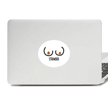 Imagem de Adesivo engraçado preto vermelho desenho morango vinil emblema gráfico laptop notebook decalque