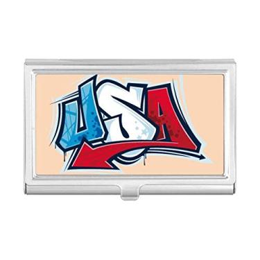 Imagem de Porta-cartões de visita estilo americano com grafite, palavras estilo americano