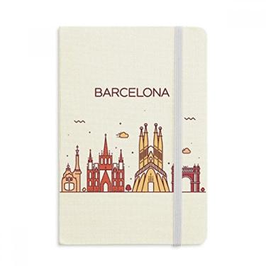 Imagem de Caderno com estampa de marco plano da Barcelona Espanha, capa dura oficial, diário clássico
