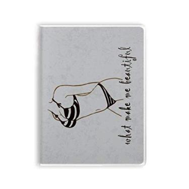 Imagem de Diário de capa macia com estampa preta e ilustração de biquíni