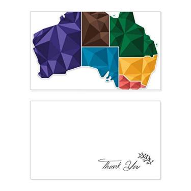 Imagem de Mapa do território da Austrália, cartão de agradecimento colorido, papel de aniversário, agradecimento de casamento