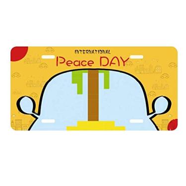 Imagem de DIYthinker Etiqueta para placa de carro Summer Sail Coconut Tree Pixel Decoração de carro Dia da Paz