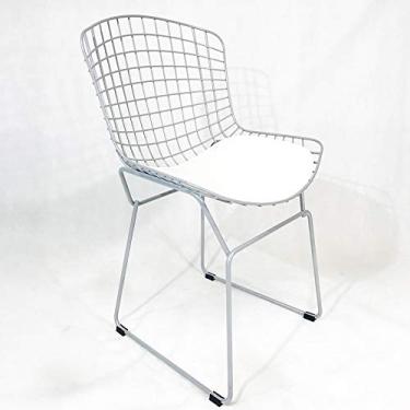 Imagem de Cadeira BERTOIA cor Cinza claro assento branco - Poltronas do Sul