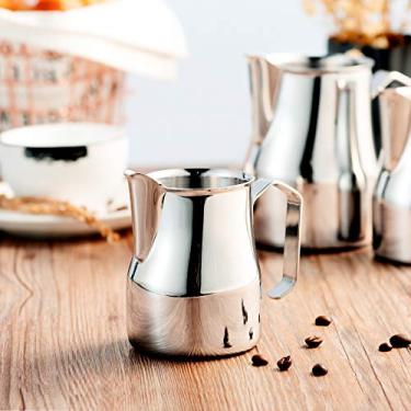 Imagem de Jarra de espumador de leite de aço inoxidável, jarras vaporizadoras para fazer espuma, cappuccino latte Art Barista, jarras de vapor para máquinas espresso, arte latte (prata italiana, 700ml)