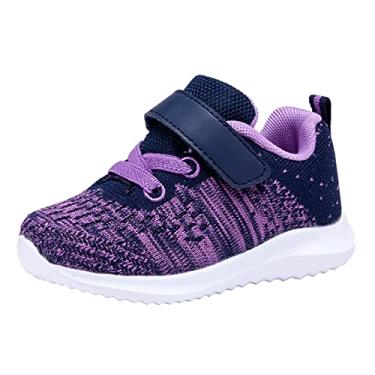 Imagem de Tênis de corrida para meninos e meninas da COODO, Grape, 7 Toddler