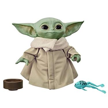 Imagem de STAR WARS Figura The Child (Baby Yoda) Brinquedo De Pelúcia que Fala de 19,05cm Inspirado na Série The Mandalorian - F1115 - Hasbro, Verde e Bege