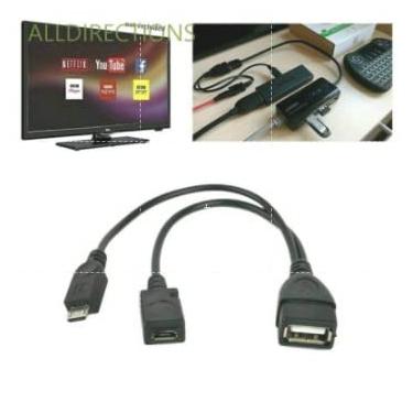 Imagem de Adaptador Usb Amazon FireStick Realme Stick TV Mi Stick Chromecast 4 Mecool KD1 2 Em 1 Otg Micro Usb Host Power Y Divisor