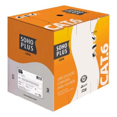 Imagem de Caixa de Cabo UTP Cat 6 para rede - Furukawa Soho Plus - Homologado - CM - Cinza - 23400200