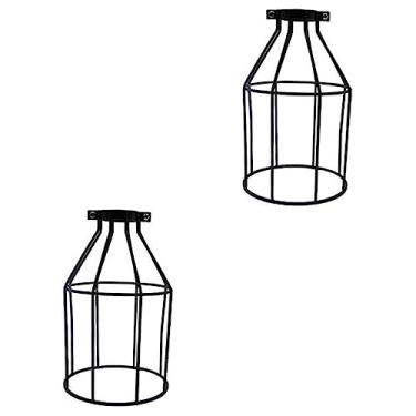 Imagem de OSALADI 2 Unidades Gaiola De Lâmpada De Estilo Industrial Luz Da Gaiola Abajur Decorativo Tampa Da Lâmpada Industrial Gaiola De Luz Do Ventilador De Teto Vintage Arame De Ferro