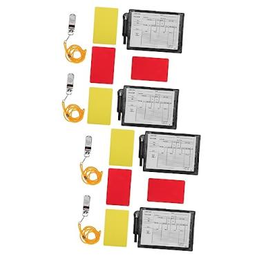 Imagem de 2 Conjuntos Árbitro Cartão Vermelho e Amarelo Placar De Futebol Kit De Árbitro De Futebol Cartões De Penalidade Do Árbitro Ferramenta De Arbitragem Cartões De Futebol Metal Maior