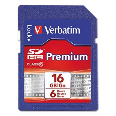 Imagem de Verbatim 96808 Cartão de memória Sdhc premium, classe 10, 16 GB