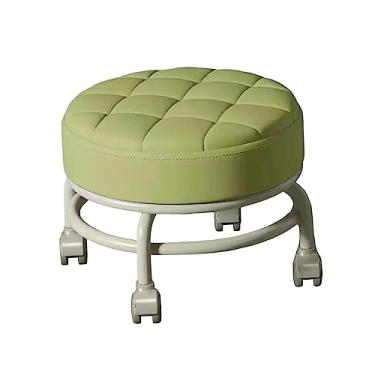 Imagem de Generic Assento de rolo baixo banco Assento fácil de mover multiuso de baixo ruído Banco Cadeira giratória para barbearia de, VERDE