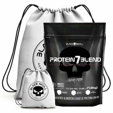 Imagem de Protein 7 Blend Refil 1.8Kg + Mochila - Black Skull (Amendoim)-Unissex