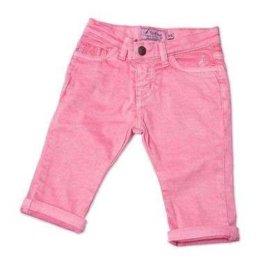 Imagem de Calça Jeans Infantil Feminina Rosa Toffee - Nº0 a 3 meses