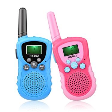 Imagem de Walkie Talkie para crianças Handheld 2 Way Radio Toys Max. Walky Talky infantil de 3 km com tela LCD lanterna para crianças indoor gos ao ar livre acampamento caminhada