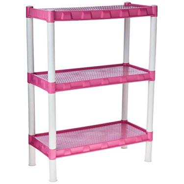 Imagem de Estante Plastica Rosa 3 Prateleiras Agraplast Cod 913