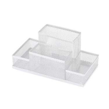 Imagem de Porta Lápis Caneta Clips Lembrete Aramado Gv Office Branco 4 Divisórias