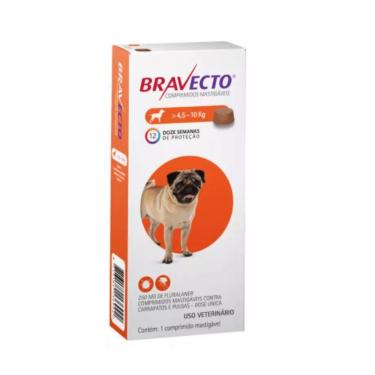Imagem de Antipulgas e Carrapatos Bravecto msd para Cães de 4,5 a 10 kg - 1 comprimido mastigável