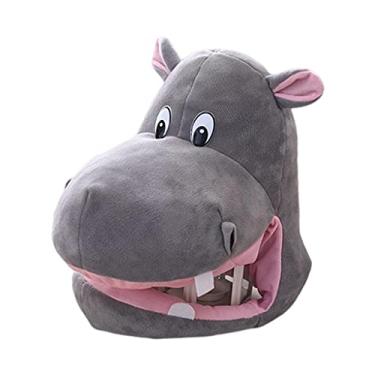 Imagem de Chapéu de Pelúcia Animal Engraçado Hipopótamo Chapéu com Capuz Acessórios de Festa